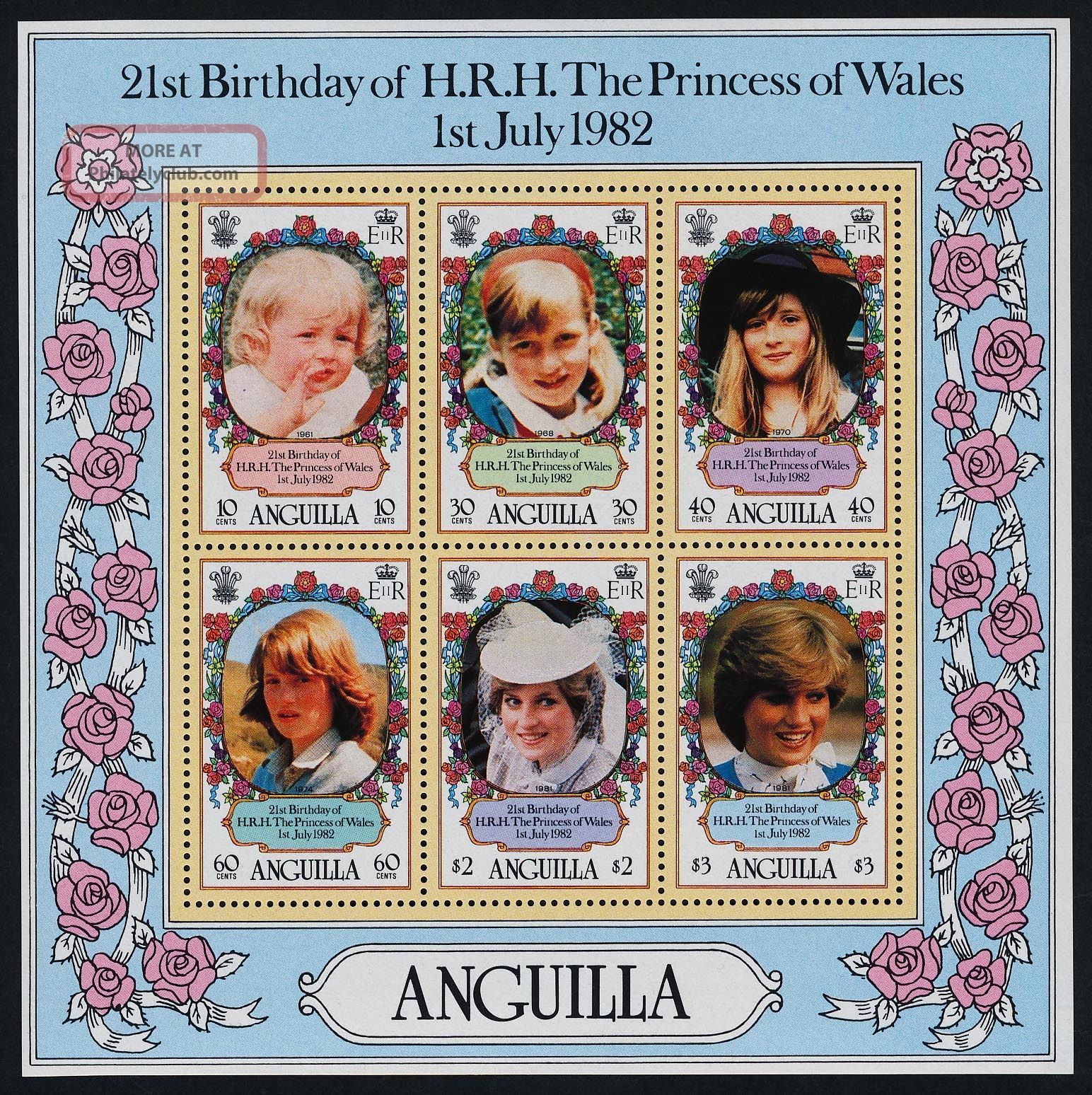 Anguilla 490a Princess Diana 21st Birthday,  Flowers British Colonies & Territories photo