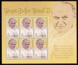 St Vincent 3453 Sheet Pope John Paul Ii photo