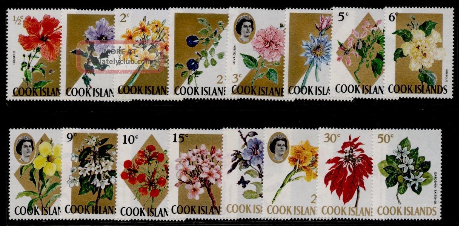 Cook Islands 199 - 215 (no 205) Flowers British Colonies & Territories photo