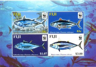 Fiji Tuna Fish Min Sheet Wwf Issue Ms 1217 photo