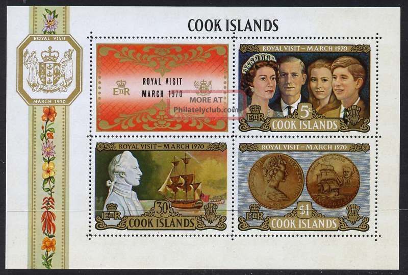 Cook Islands 286a Captain Cook,  Coin,  Royalty,  Ship British Colonies & Territories photo