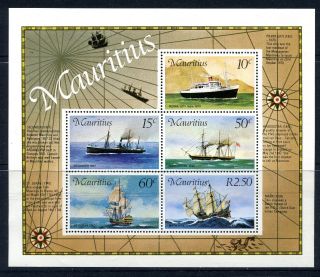 Mauritius 1976 Mail Ships Minisheet Muh. photo