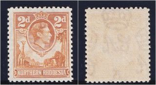 Northern Rhodesia 1938 Kgvi 2d Yellow - Brown.  Sg 31.  Sc 31. photo