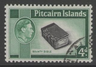Pitcairn Islands Sg5b 1951 4d Black & Emerald - Green Fine photo