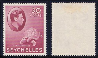 Seychelles 1938 Kgvi 30c Carmine.  Sg 142.  Sc 138. photo