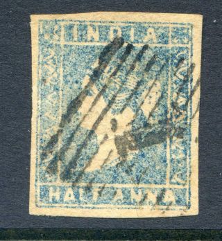 India 1854 ½a Die I Pale Blue Sg 3 (cat.  £45) photo