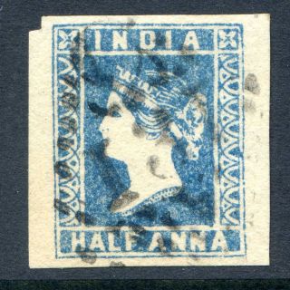 India 1854 ½a Die Iii Pale Blue Sg 8 (cat.  £75) photo