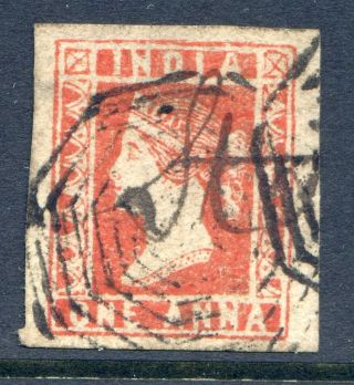 India 1854 1a Die Iii Red Sg 15 (cat.  £190) photo