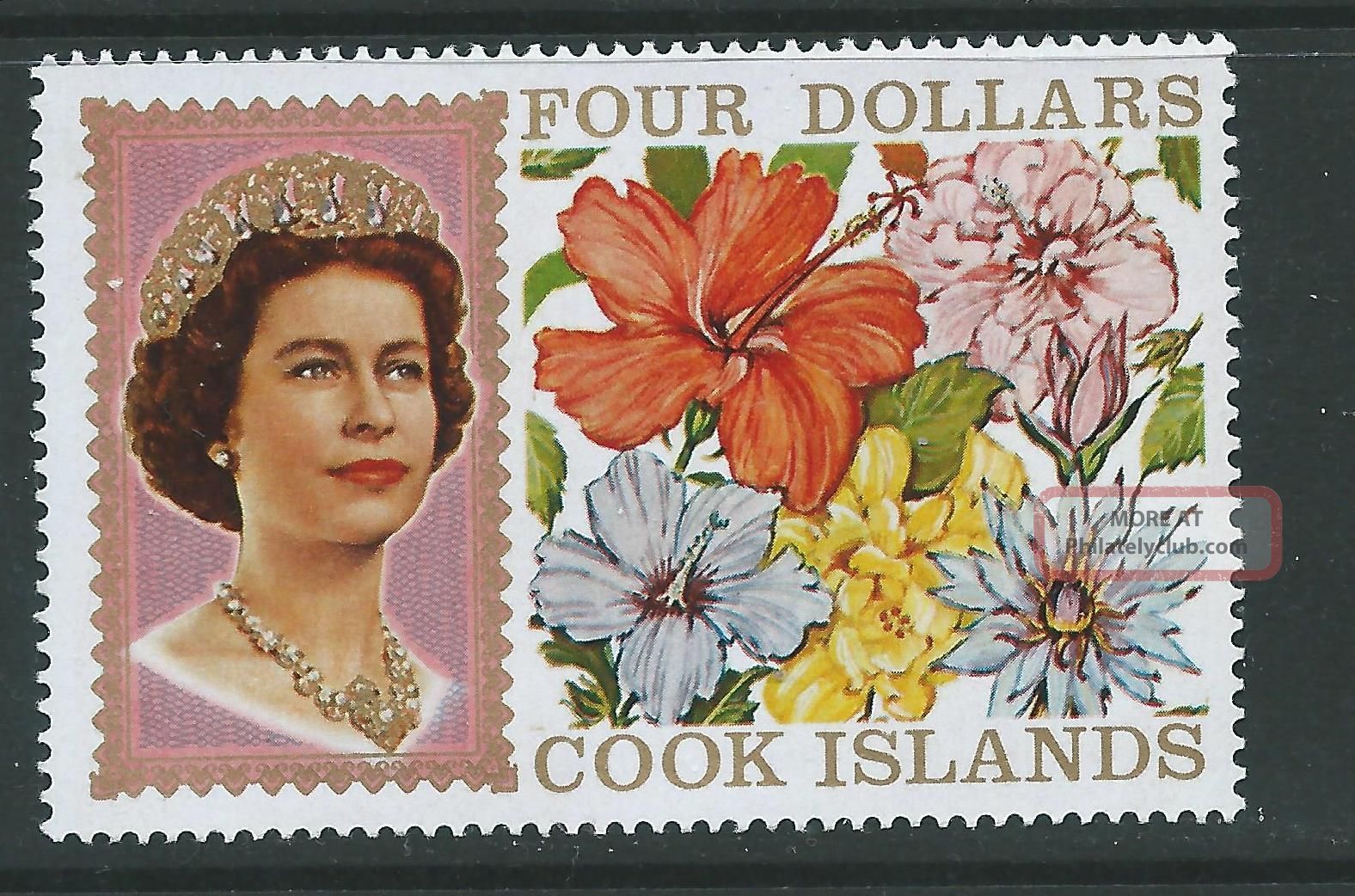 Cook Islands Sg246ba $4 Flowers British Colonies & Territories photo