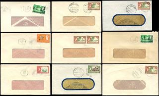 British Solomon Is.  1963 - 69 W C Penfold Branded Window Envelopes.  9 Diff.  Frankings photo