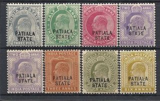 1885 Patiala,  8 Vals C £38 Edvii,  Br.  Commonwealth,  India,  Indian States photo