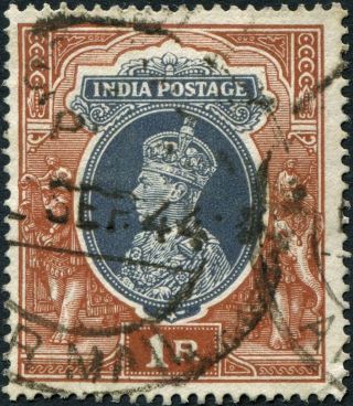 India 1937 (kgvi) 1r Grey And Red - Brown Sg259 Cv £0.  15 Uh Postage photo