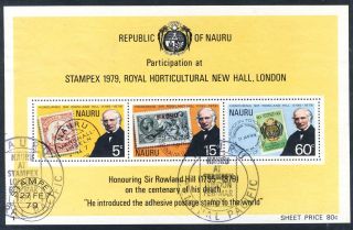 1979 Nauru Souvenir Sheet Of Sir Rowland Hill Scott 195 - 197a photo