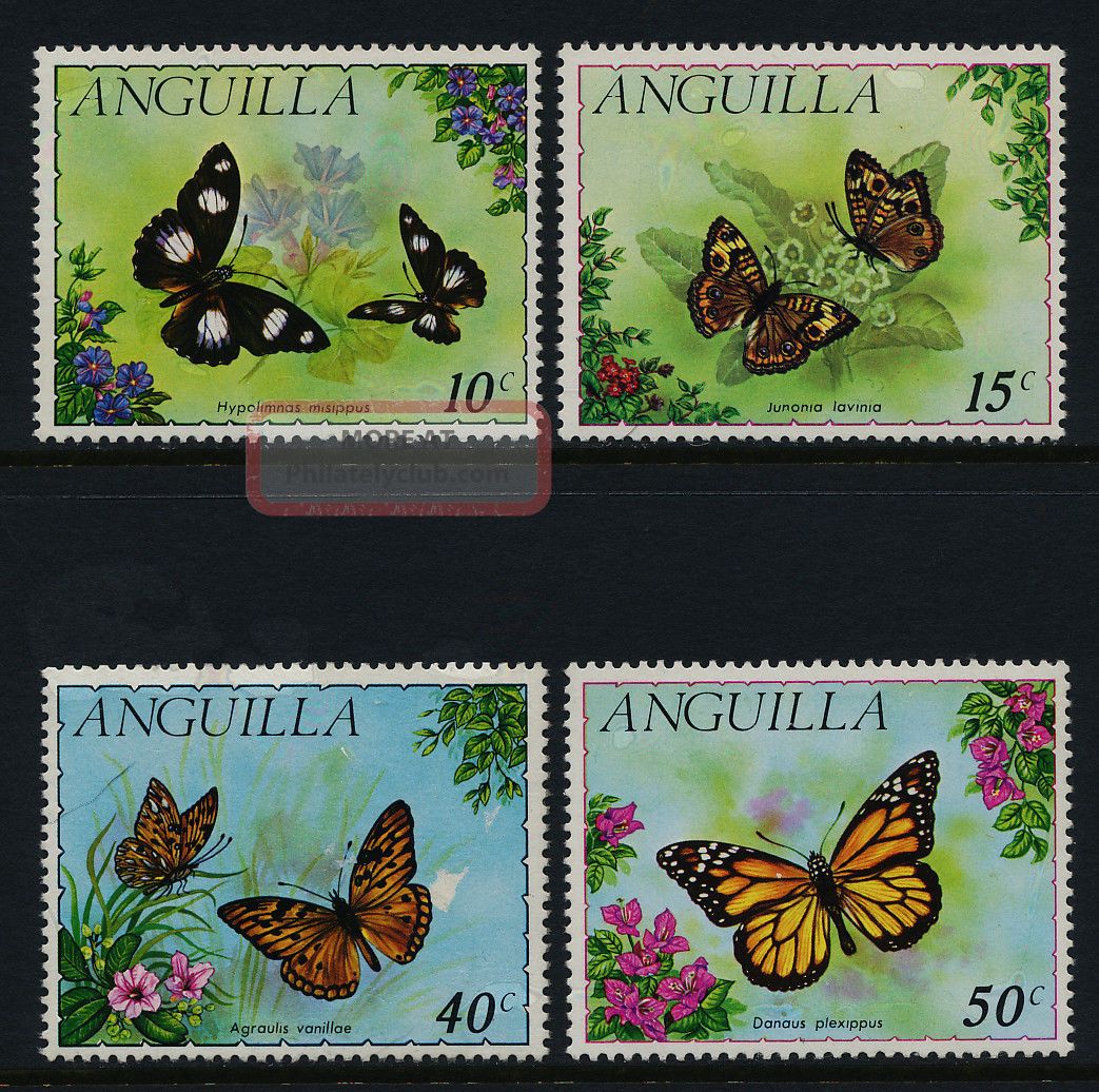 Anguilla 123 - 6 - Butterflies,  Flowers British Colonies & Territories photo