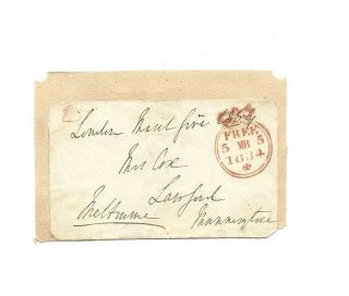 Stamped Envelope Gb 1834 Sent By William Lamb,  Lord Melbourne photo