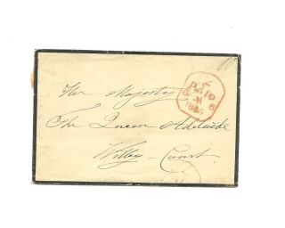 Stamped Gb Envelope 1845 Sent Duchess Of Kent To Queen Adelaide In Witley Court photo