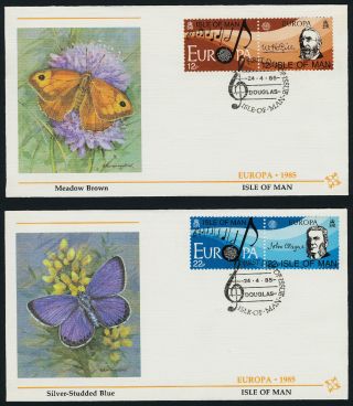 Isle Of Man 282 - 3 Fdc ' S Music,  Europa - Butterfly Cachets photo