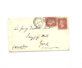 Stamped Envelope Gb 1865 Edward Bradley To Sir George Duckett,  Bart,  In York photo