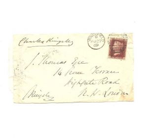 Stamped One Penny Envelope Gb 1869 Sent By Charles Kingsley To Eyre photo