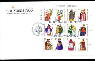 Guernsey 1985 Christmas Sheetlet Fdc C8519 photo
