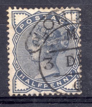 Gb = Postmark - Qv Era,  `london` Hooded Single Ring On Halfpenny Blue Sg187. photo