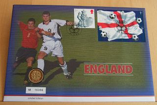 Football England 2002 £1 Coin Cover: Wembley 2002 Royal Mail Pnc 16366 photo