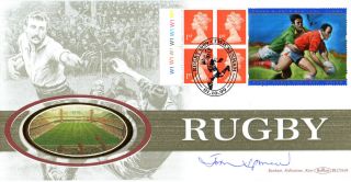 1 October 1999 Rugby Label Benham Blcs First Day Cover Signed John Spencer Shs photo