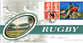 1 October 1999 Rugby Label Benham Blcs 168 B First Day Cover Signed John Spencer photo