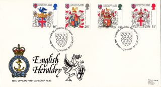 (28769) Gb Rnli Fdc English Heraldry - London Ec 17 January 1984 photo
