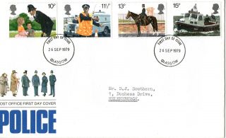 26 September 1979 Police Post Office First Day Cover Glasgow Fdi photo