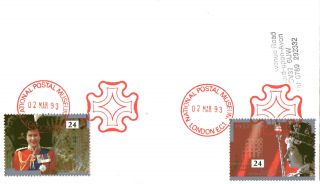 2 March 1993 Royalty Cover National Postal Museum Maltese Cross Shs photo