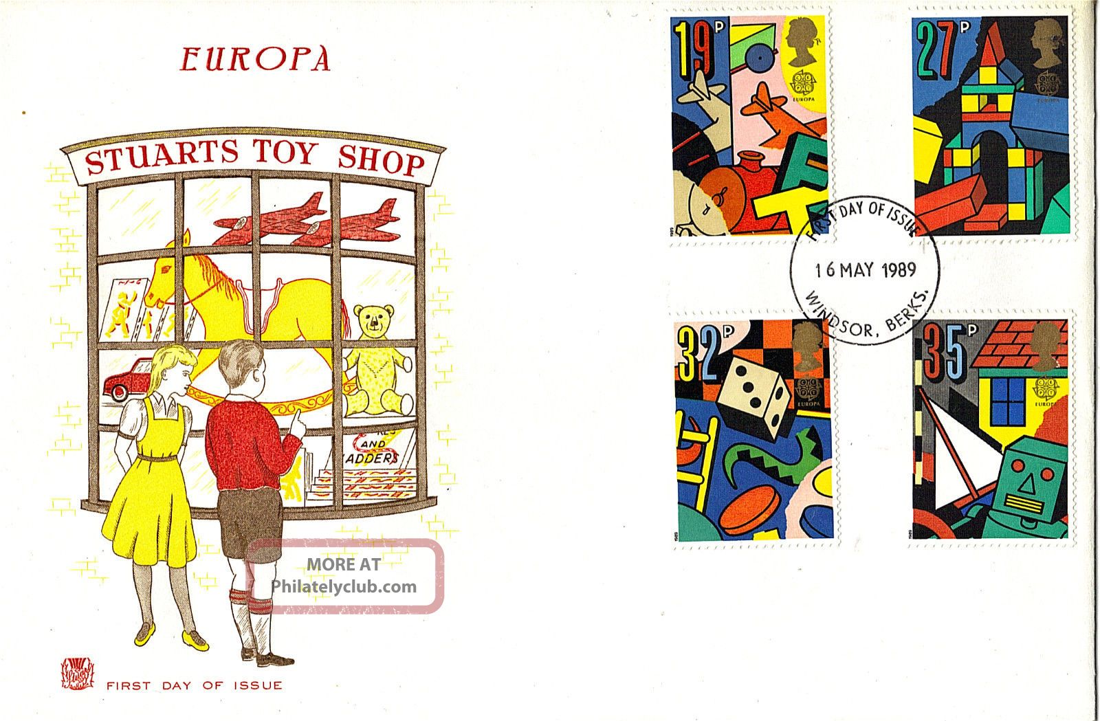16 May 1989 Toys And Games Stuart First Day Cover Windsor Fdi Topical Stamps photo
