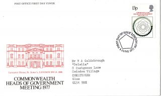 8 June 1977 Commonwealth Heads Post Office First Day Cover London Sw Shs photo
