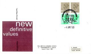 5 April 1983 12 1/2p & 16p Definitives Ex Booklet Po First Day Cover Windsor Shs photo