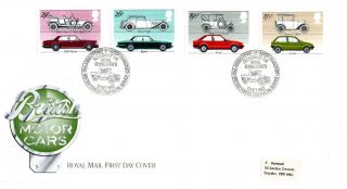 13 October 1982 British Motor Cars Royal Mail First Day Cover Bfps 1789 Shs photo