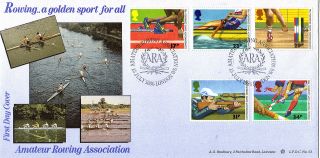 15 July 1986 Commonwealth Games Bradbury Le First Day Cover Ara Rowing Shs photo