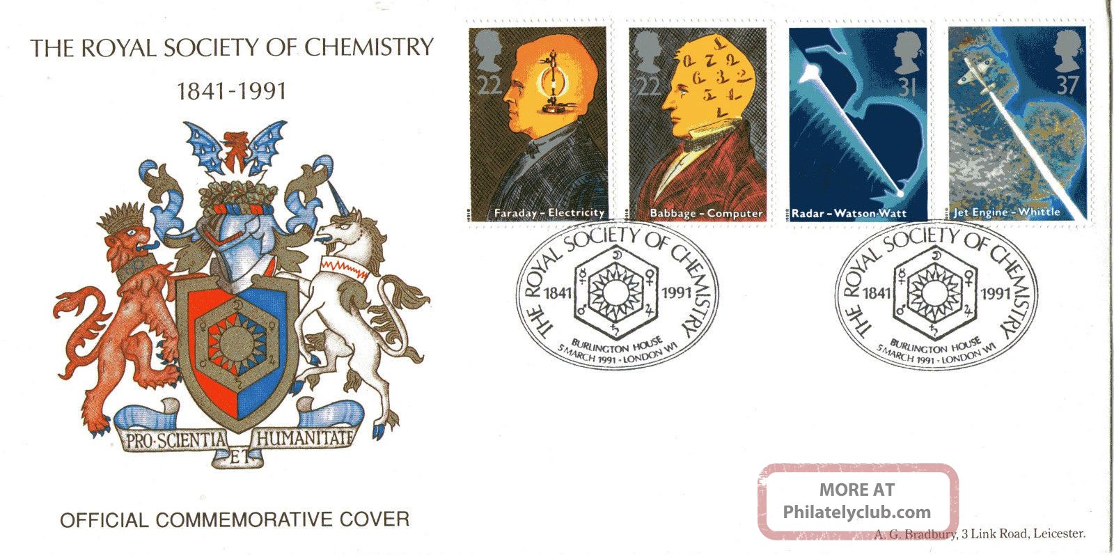 5 March 1991 Scientific Achievement Official Bradbury First Day Cover Rsc Shs Topical Stamps photo
