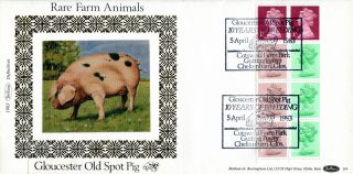 5 April 1983 50p Farm Animal Booklet Benham D4 First Day Cover Glos Old Spot Pig photo