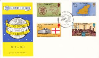 (21391) Fdc Gb Guernsey - Upu Universal Postal Union - 7 June 1974 photo
