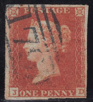 1851 Penny Red Sg8 Spec Bs32 Plate118 (jd) Fine 4 Good Margins photo