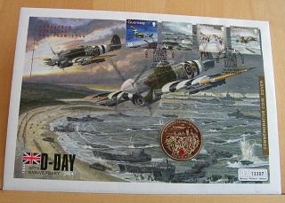 D Day 60th Anniversary 2004 Guernsey £5 Coin Cover Pnc 13307 photo