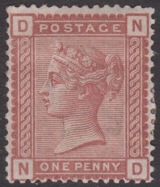 Gb Qv 1d Venetian Red Sg166 Cv=£30 One Penny Hinged 1880 Stamp photo