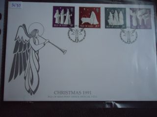 Isle Of Man First Day Cover 1991 Christmas photo