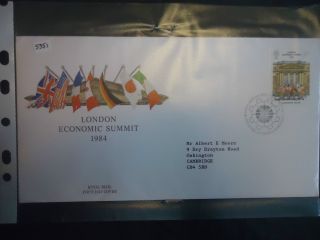 Great Britain First Day Cover 1984 London Economic Summit (bureau H/s) photo