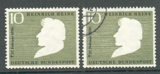 Germany.  1956.  Henrich Heine.  Hined/used.  (2) Mi: 229.  L974 - 6 photo
