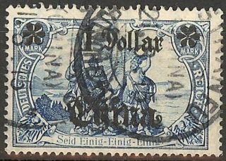 1907 German Offices Abroad China 1 Dollar Issue,  Michel 45 I A I photo