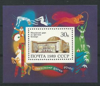 Russia.  Ussr.  1989.  Circus.  Mi Bk209.  Sc.  5807. photo