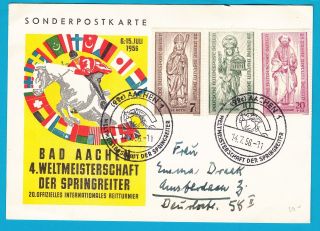 Germany Special Card Horse Jumping Championship 1956 Aachen photo