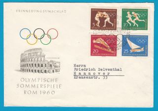 Germany Fdc Olympic Games 1960 Rome photo