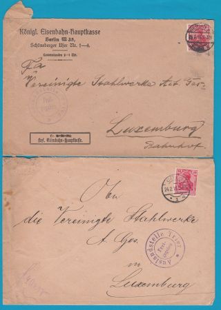 Germany 2 Cover 1915 Cöln,  Berlin To Luxembourg With Trier Censor photo